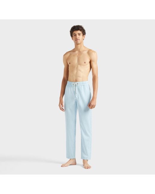 Pantalon Coupe Regular En Laine Homme Micro Rayures Tailoring Vilebrequin pour homme en coloris Blue