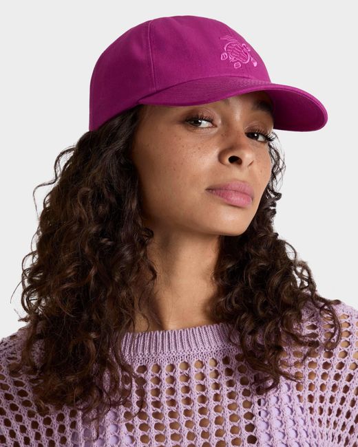 Vilebrequin Pink Solid Cap Turtle Embroidery
