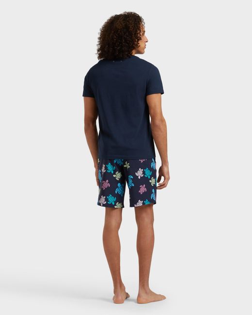 Vilebrequin Blue Cotton T-Shirt Tortues Multicolores for men