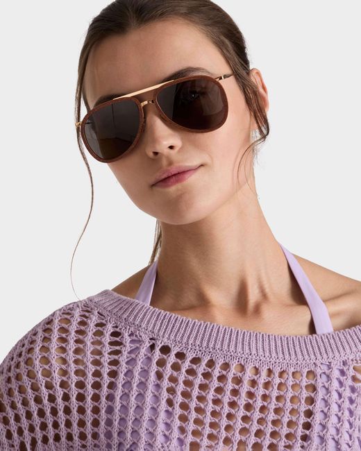 Vilebrequin Pink Mahoganywood Aviator Sunglasses