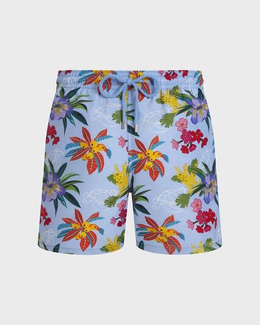 Vilebrequin Blue Swim Shorts Garden Turtles for men