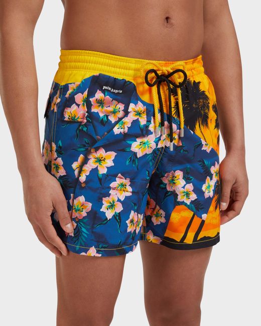 Vilebrequin Blue Swim Shorts Hawaiian Mix for men