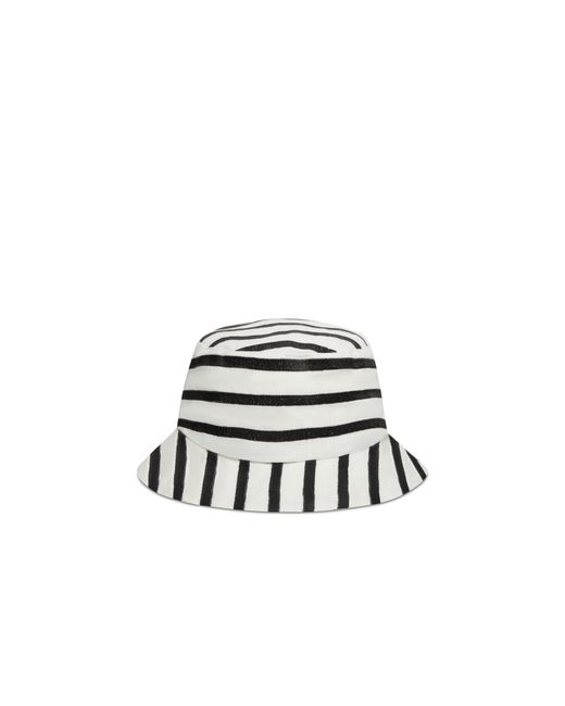 Vilebrequin White Linen Bucket Hat Rayures