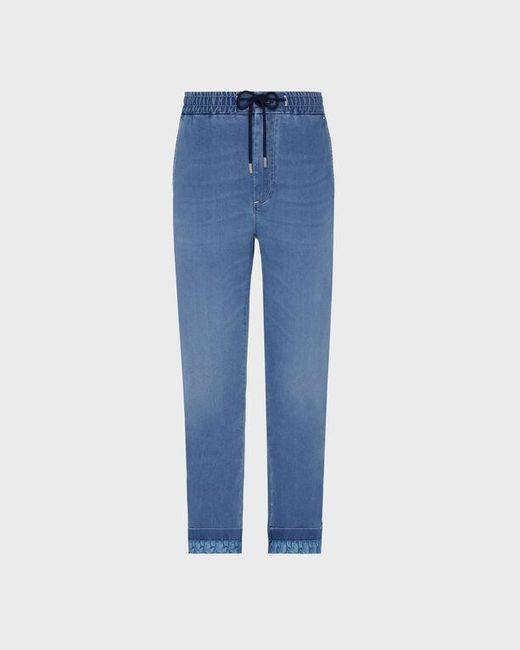 Vilebrequin Blue Denim Pants Turtles Net for men