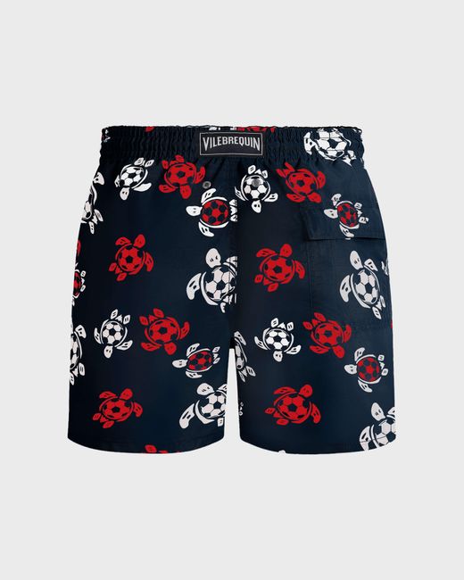Vilebrequin Blue Stretch Short Swim Shorts Soccer Turtles for men