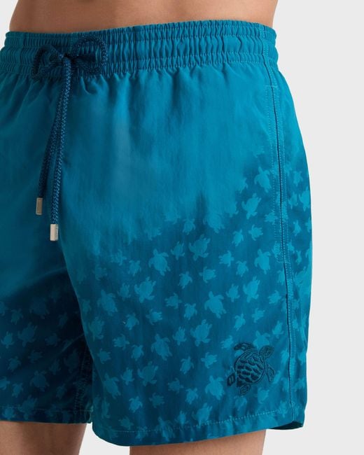 Vilebrequin Blue Swim Shorts Water-Reactive Micro Ronde Des Tortues for men