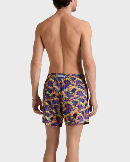 Vilebrequin Blue Ultra-Light And Packable Swim Shorts Sunflowers for men