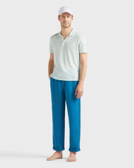 Vilebrequin Blue Linen Pants Solid for men