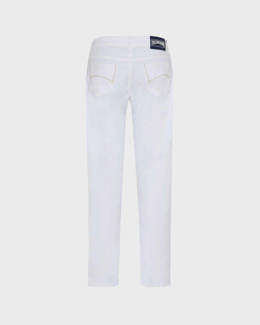 Vilebrequin White Solid Linen And Cotton Pants for men