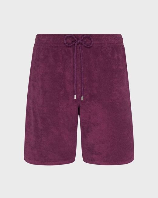Vilebrequin Purple Terry Bermuda Shorts Solid for men