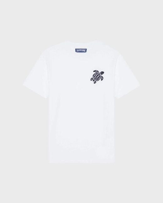 Vilebrequin Organic Cotton T-shirt Embroidered Turtle - Tee Shirt - Portisol - White - Size S for men