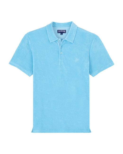Vilebrequin Blue Terry Polo Solid for men