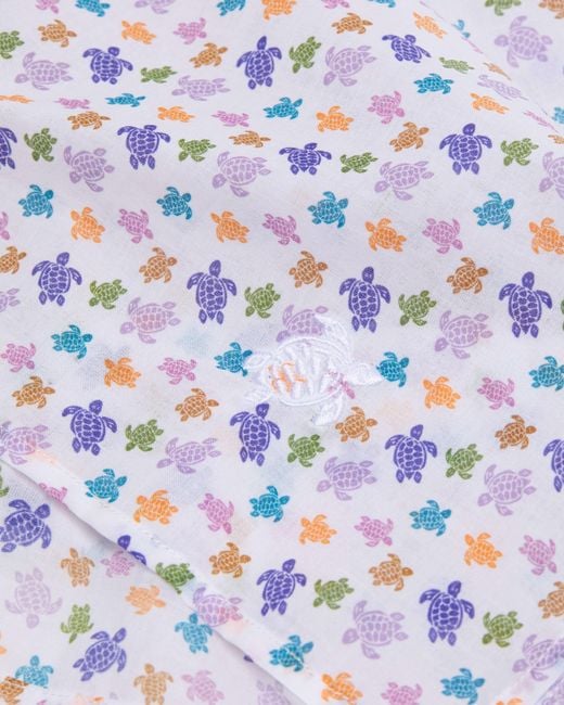 Vilebrequin Purple Organic Cotton Bowling Shirt Micro Ronde Des Tortues - Shirt - Charli - White - Size M for men