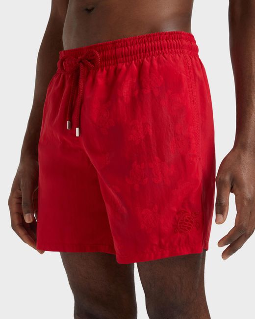 Vilebrequin Swim Shorts Water-reactive Ronde Des Tortues - Swimwear - Moorea - Red - Size Xs for men