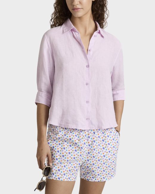Vilebrequin Purple Linen Shirt Solid