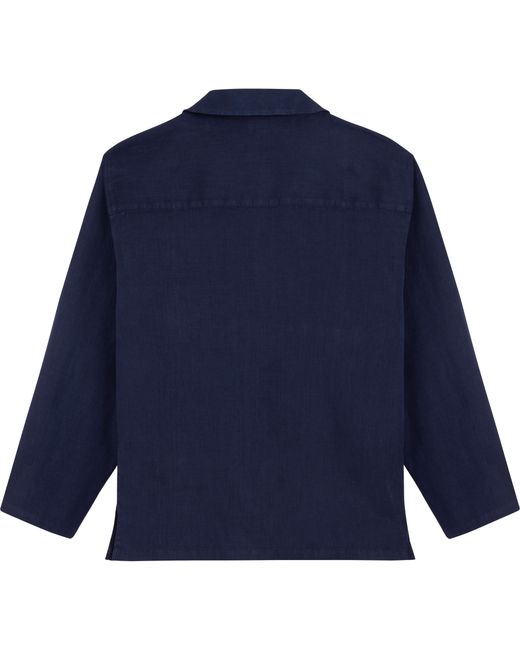 Vilebrequin Blue Solid -caban Aus Leinen - X Ines De La Fressange