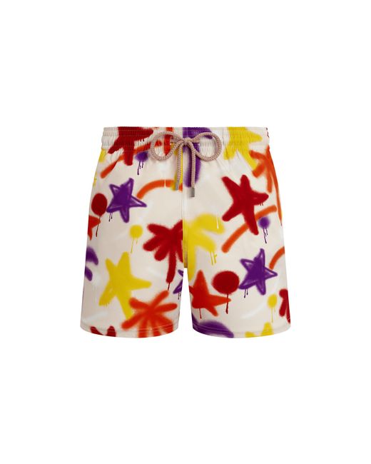 Vilebrequin Red Stretch Short Swim Shorts Spray Paint - Vbq X Palm Angels for men