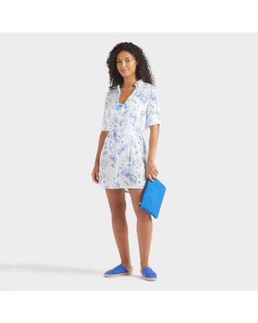 Robe Chemise En Viscose Femme Medusa And Shells Vilebrequin en coloris Blue
