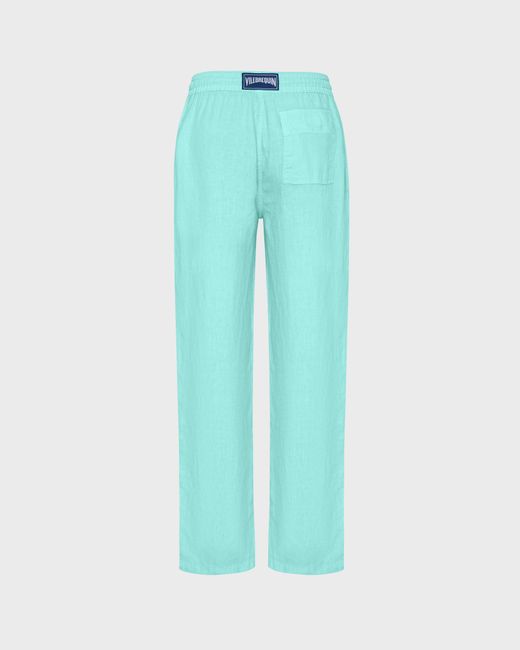 Vilebrequin Blue Linen Comfort Pants Solid for men
