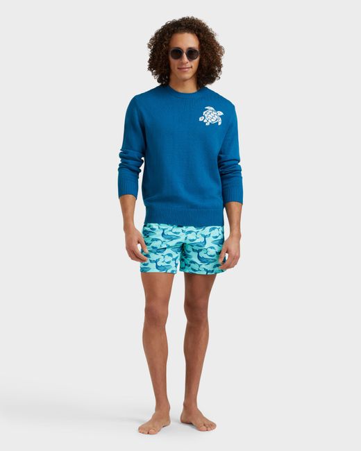 Vilebrequin Blue Swim Shorts Whales for men