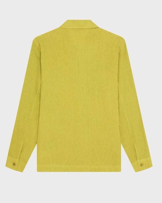 Vilebrequin Yellow Linen Overshirt Solid - Jacket - Corentin - Green - Size S for men