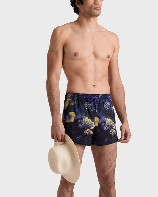 Vilebrequin Blue Short Stretch Swim Trunks Coral Reef - Swimwear - Manta - Black - Size L for men