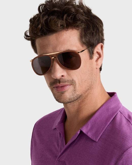 Vilebrequin Pink Mahoganywood Aviator Sunglasses