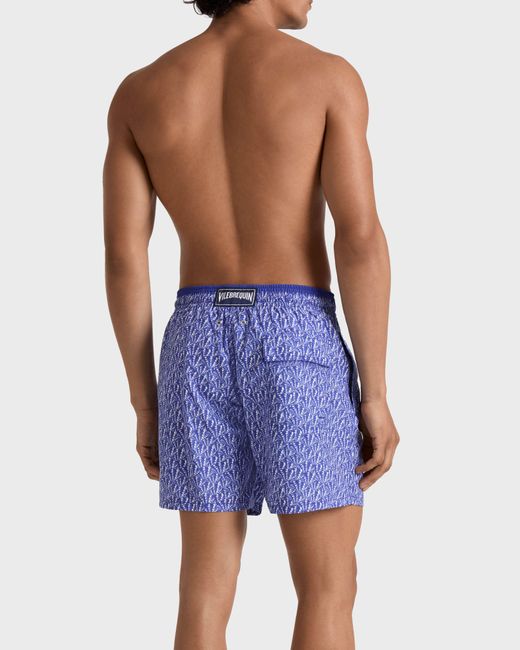 Vilebrequin Blue Bicolor Swim Shorts Graphic Shells for men