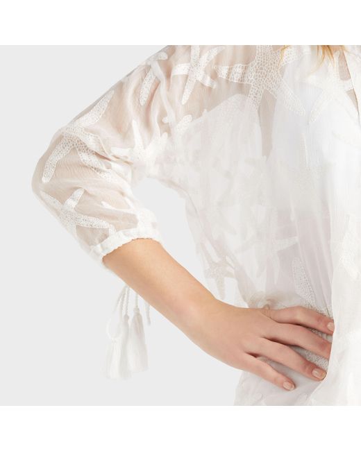 Vilebrequin White Solid Hemd Aus Seide Für Damen