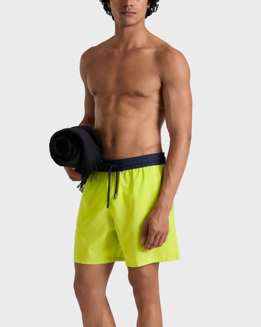 Vilebrequin Yellow Ultrafine Wool Swim Shorts Super 120's for men