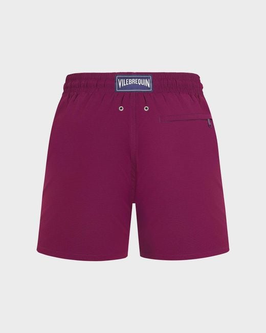 Vilebrequin Purple Micro-Perforated Ultra-Light And Packable Swim Shorts Solid for men