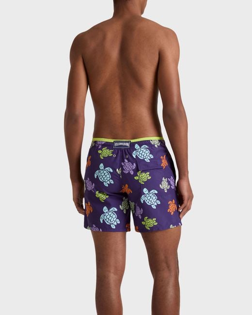 Vilebrequin Blue Bicolor Swim Shorts Tortues Multicolores for men