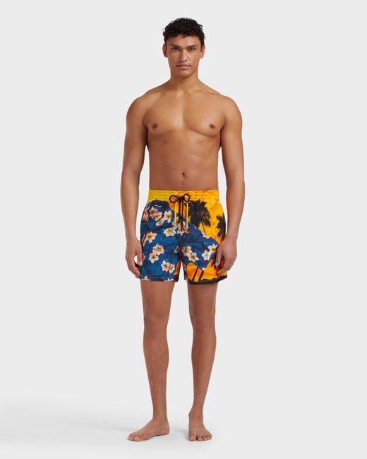 Vilebrequin Blue Swim Shorts Hawaiian Mix for men