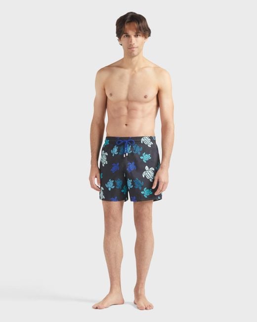 Vilebrequin Blue Ultra-light And Packable Swim Trunks Tortues Multicolores - Swimwear - Mahina - Black - Size S for men