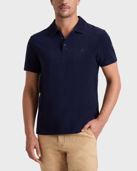 Vilebrequin Blue Organic Cotton Terry Polo Solid for men