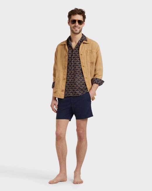 Vilebrequin Gray Cotton Voile Shirt Turtles Chain - Shirt - Caracal - Blue - Size Xl