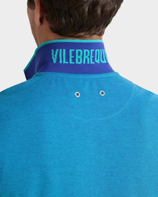 Vilebrequin Blue Cotton Polo Solid for men