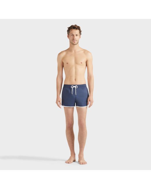 Pantaloncini Mare Uomo Ultraleggeri Tinta Vbq Line di Vilebrequin in Blue da Uomo