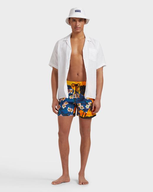 Vilebrequin Blue Swim Shorts Hawaiian Mix for men