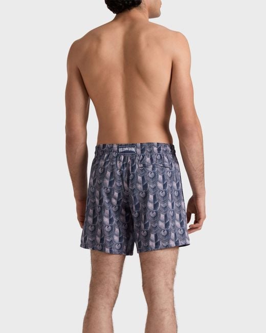Vilebrequin Blue Ultrafine Wool Swim Shorts Heart Shells for men
