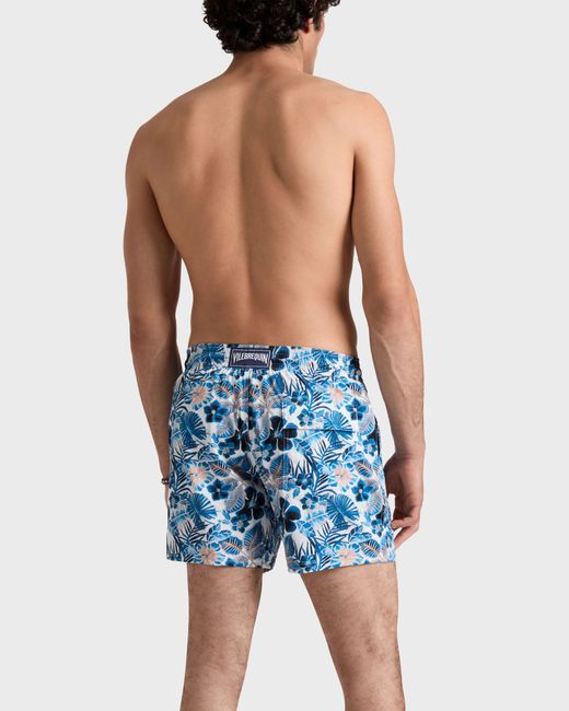 Vilebrequin Blue Stretch Short Swim Shorts Island Flowers for men