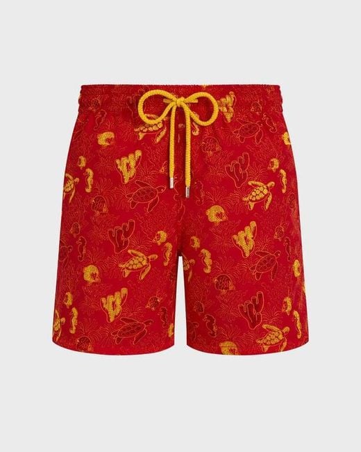 Vilebrequin Embroidered Swim Shorts Aquatic Life for men