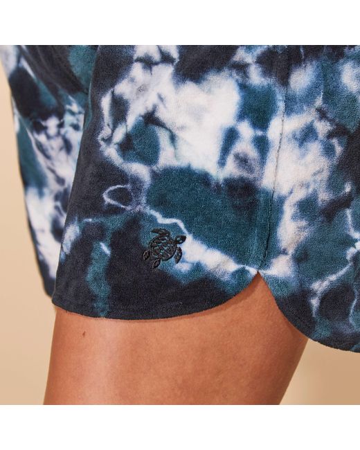 Vilebrequin Blue Rough Ocean Tie & Dye Frottee-shorts Für Damen