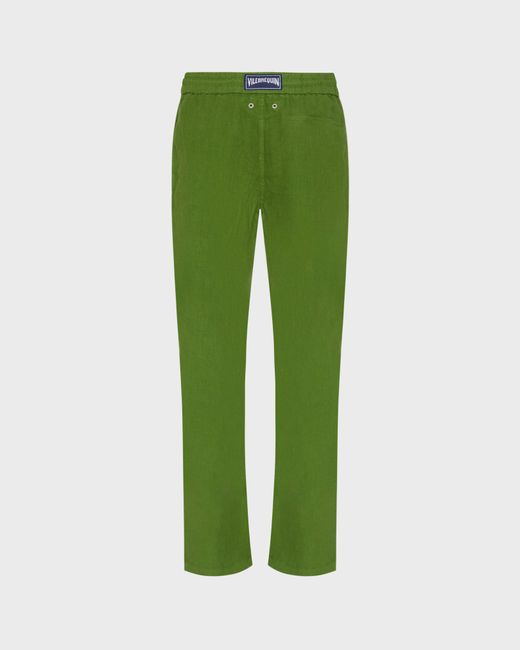 Vilebrequin Green Linen Pants Regular Fit Solid for men