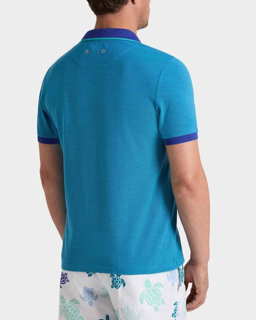 Vilebrequin Blue Cotton Polo Solid for men