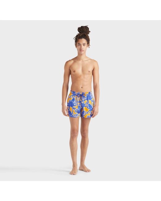 Vilebrequin Blue Stretch Short Swim Trunks Poulpes for men