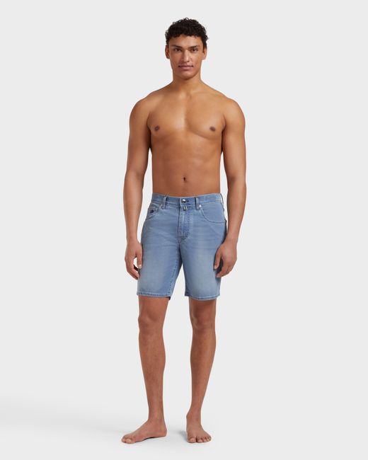 Vilebrequin Blue Denim Bermuda Shorts Turtles Net for men