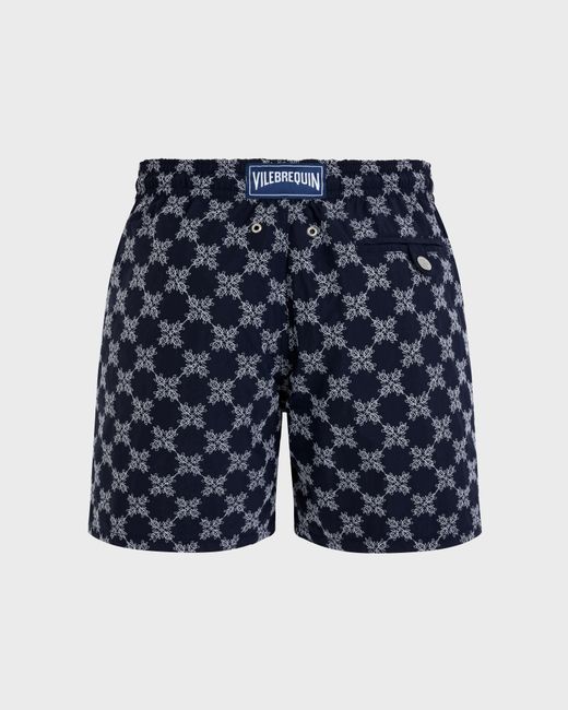 Vilebrequin Blue Swim Shorts Embroidered Vbq Turtle Monogram for men
