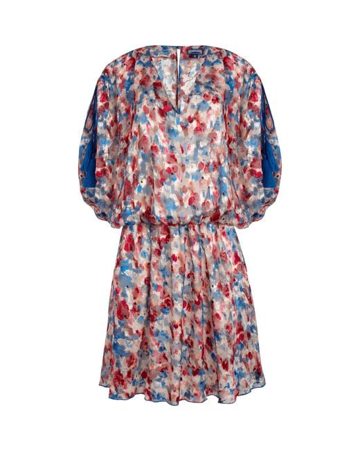 Vilebrequin Blue Viscose Fluid Cover-up Flowers In The Sky
