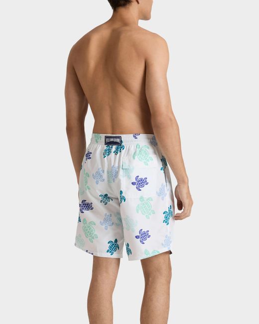 Vilebrequin Blue Long Swim Trunks Tortues Multicolores - Swimwear - Okoa - White - Size S for men